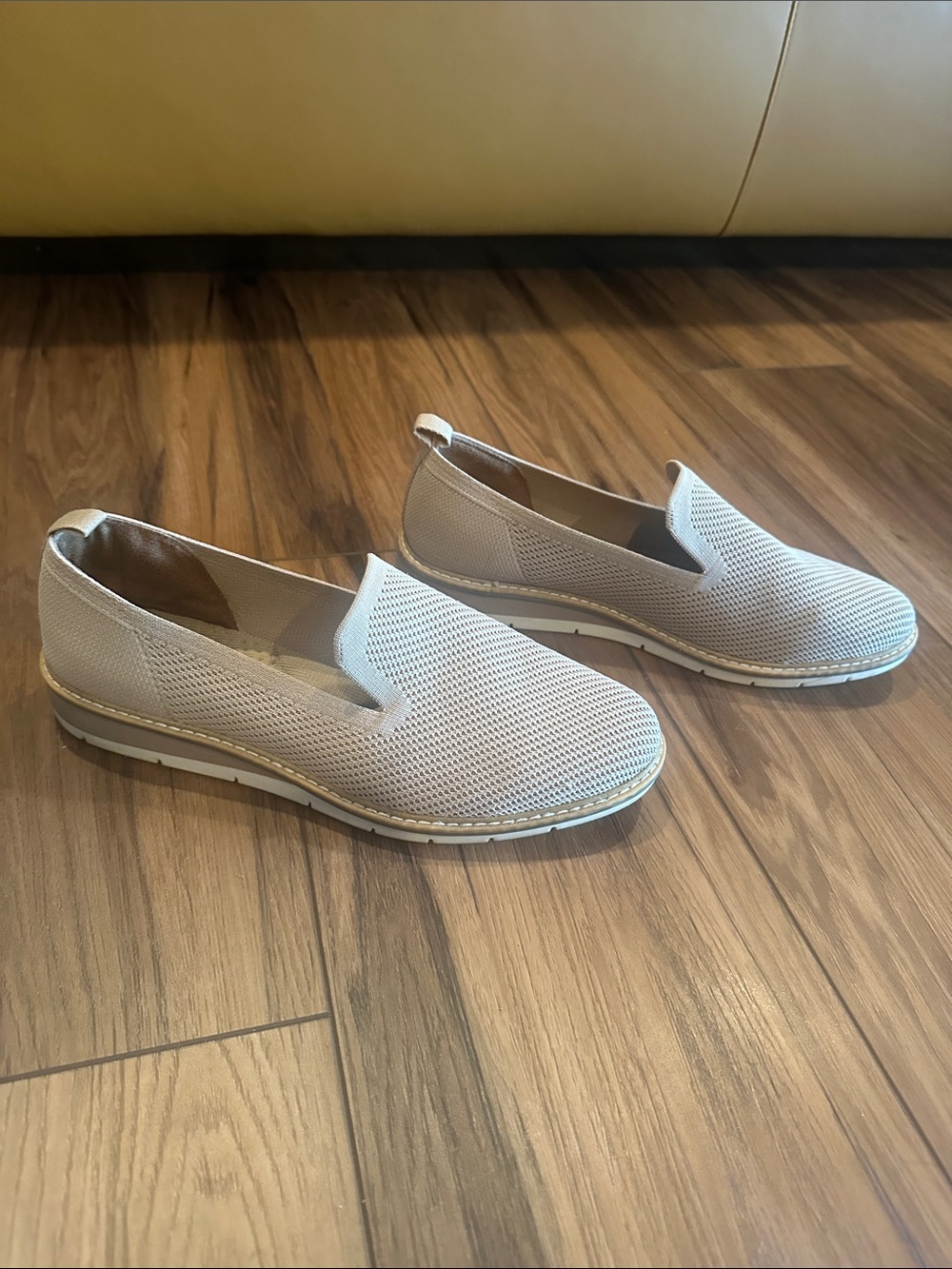 Women’s Slip-On Knit Casual Shoes in Beige - Picture 3 of 5